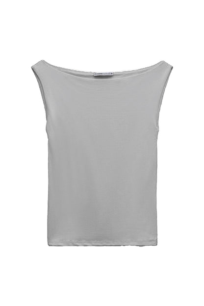 Gray Boat-neck top
