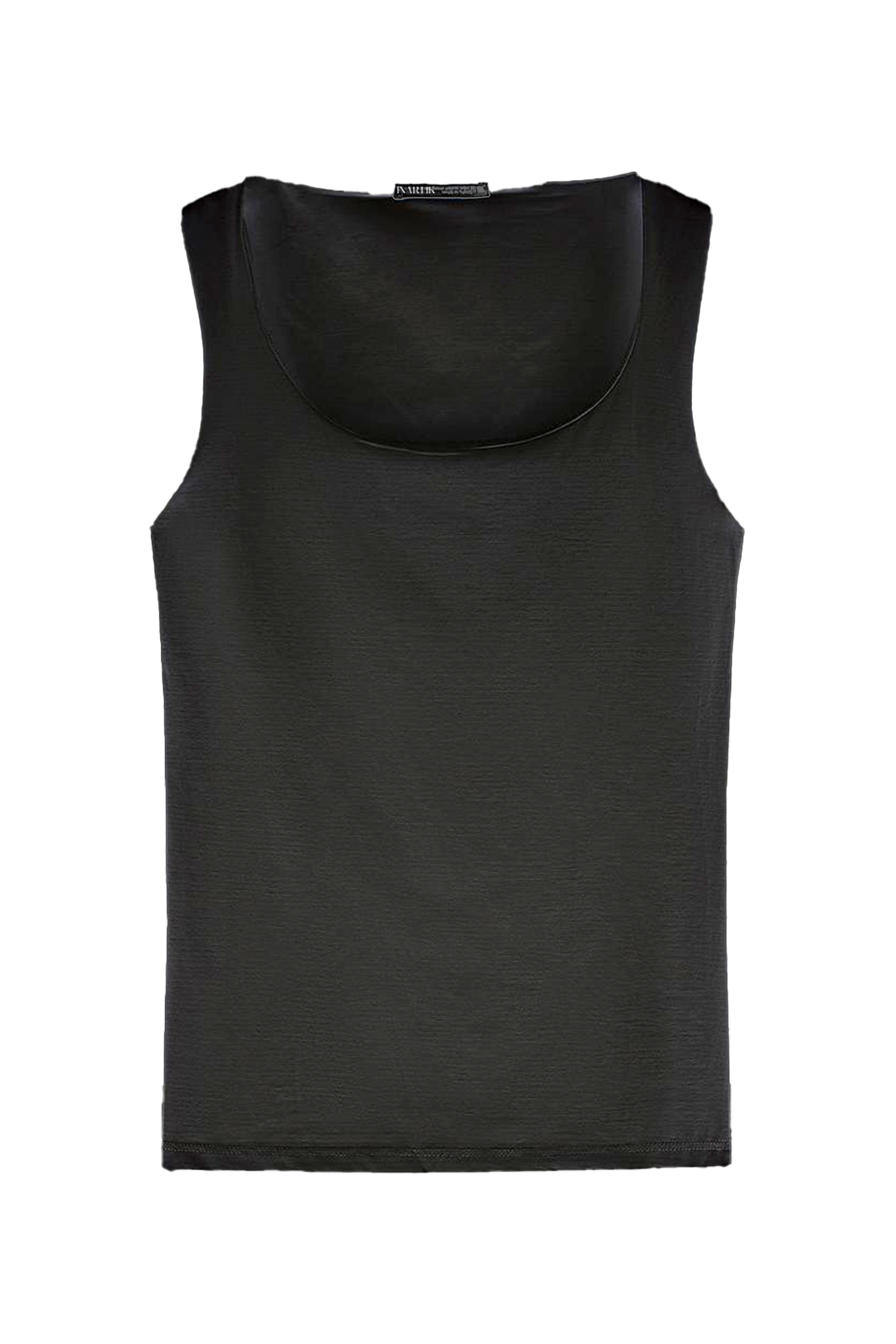 Black Wide Strap Top