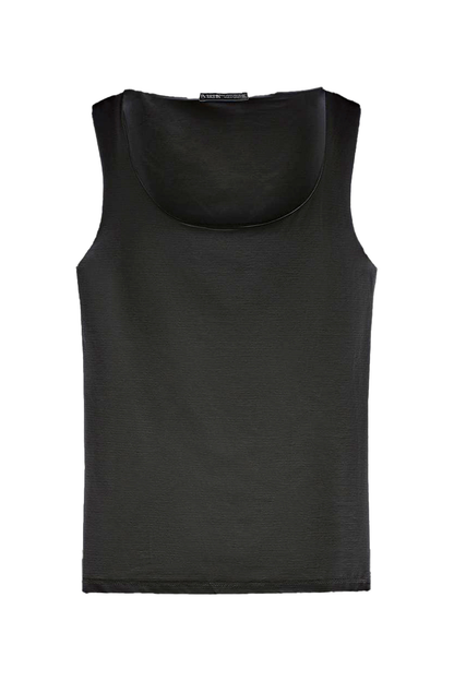 Black Wide Strap Top
