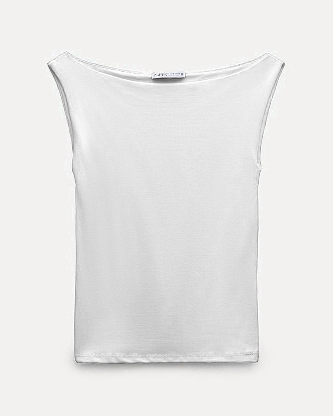 White Boat-neck top