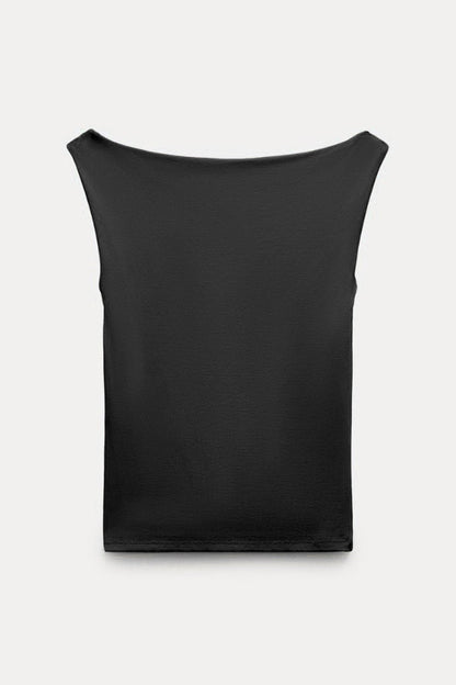 Black Boat-neck top