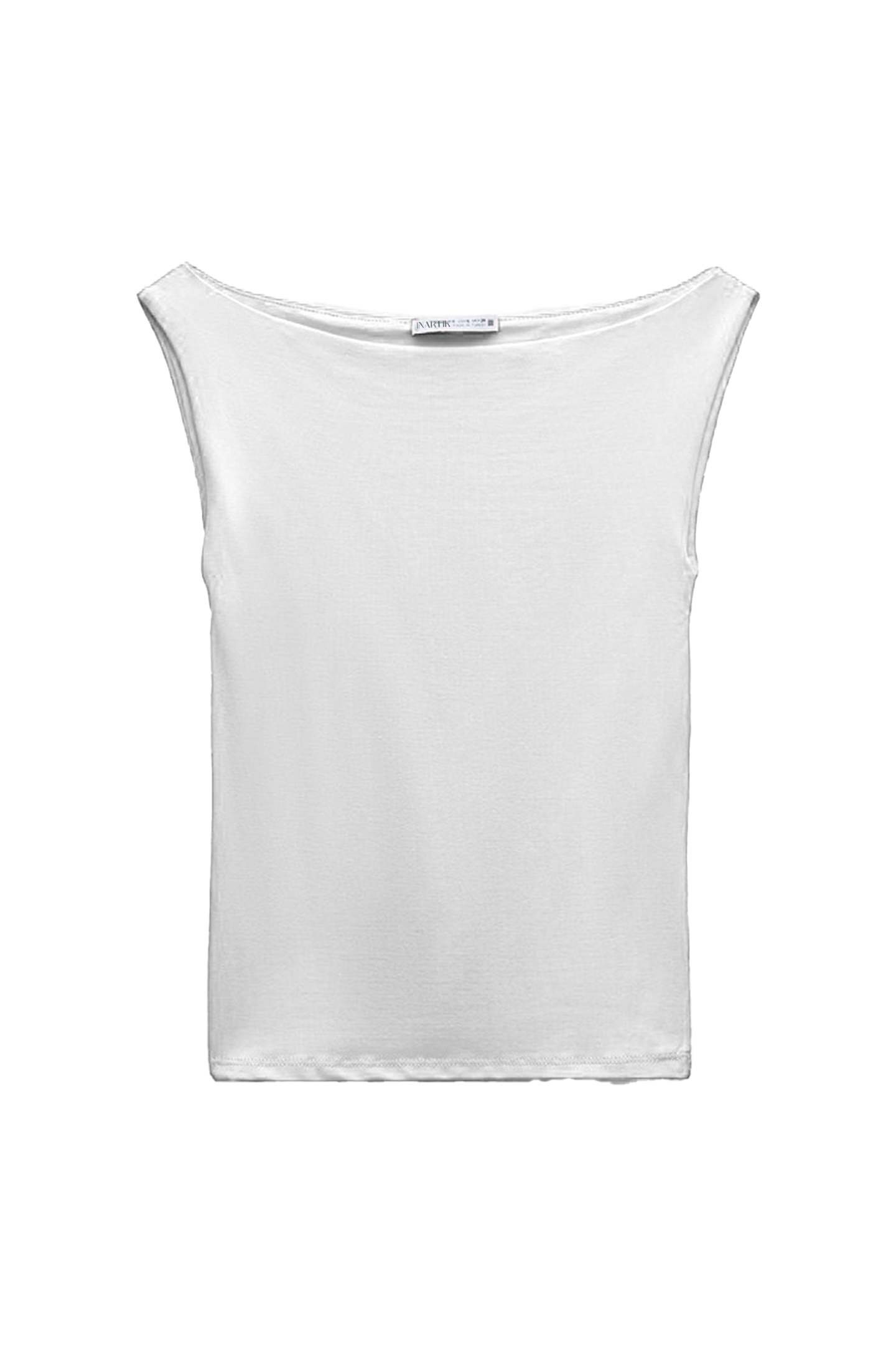 White Boat-neck top