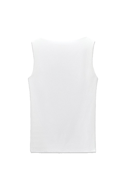 White Wide Strap Top