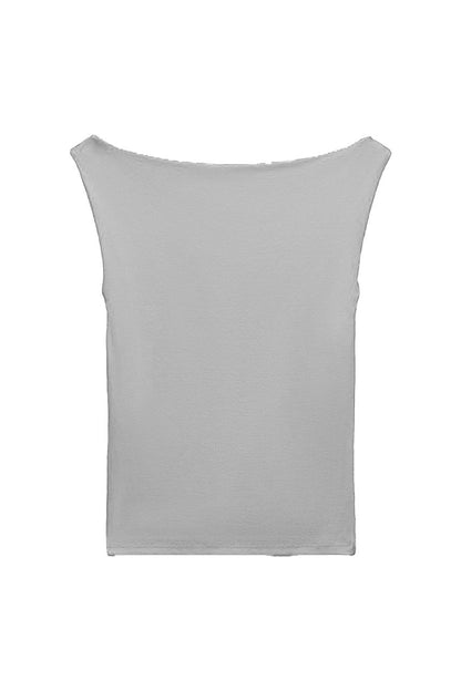 Gray Boat-neck top