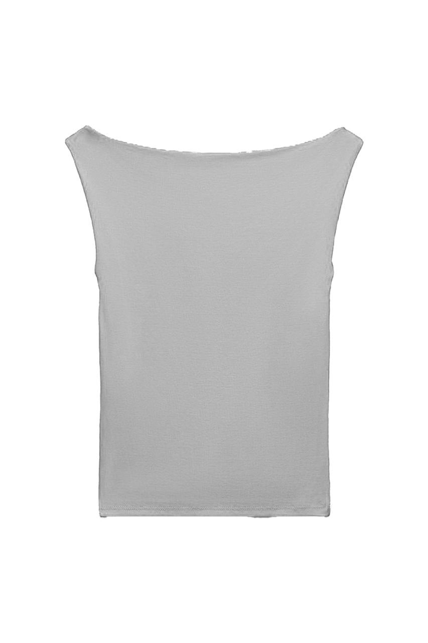 Gray Boat-neck top